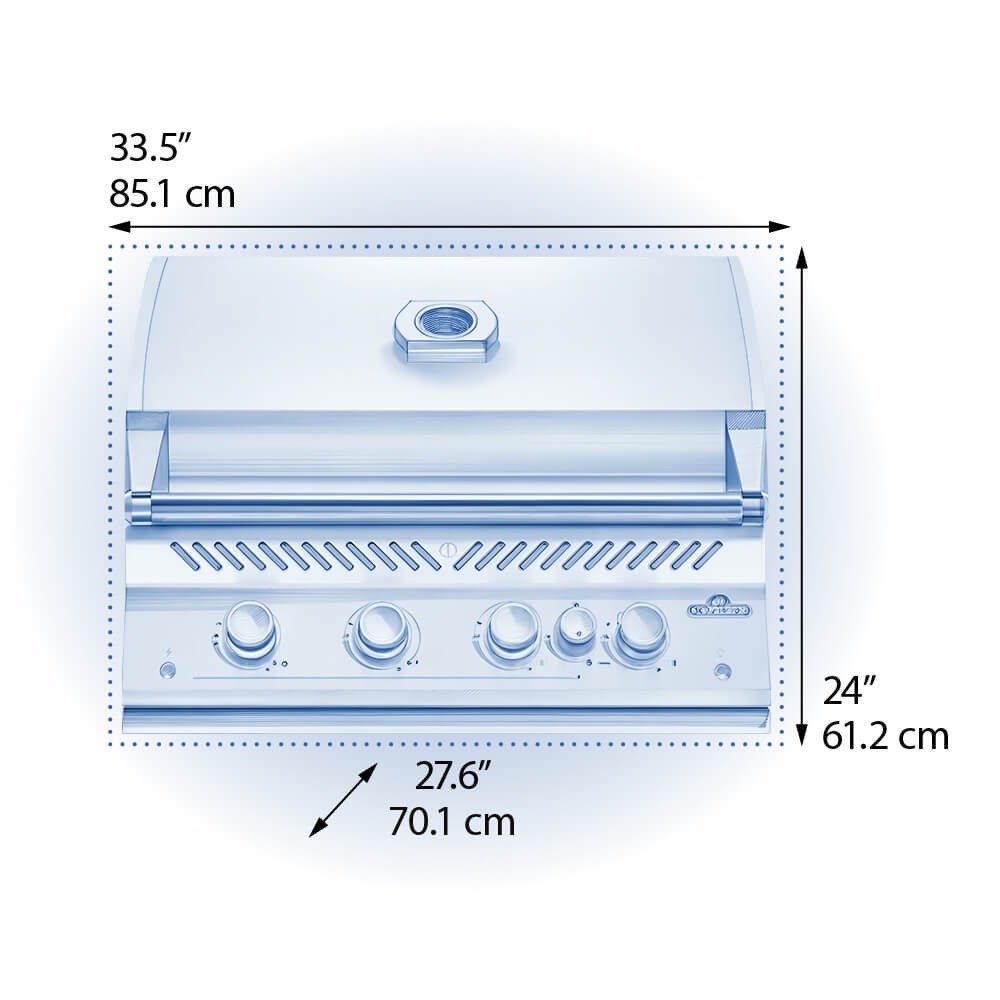 BIG32RBPMK-1 - Napoleon - Gril encastré de 32 po de la série 700 avec brûleur arrière infrarouge, propane, noir mat - BBQ Québec