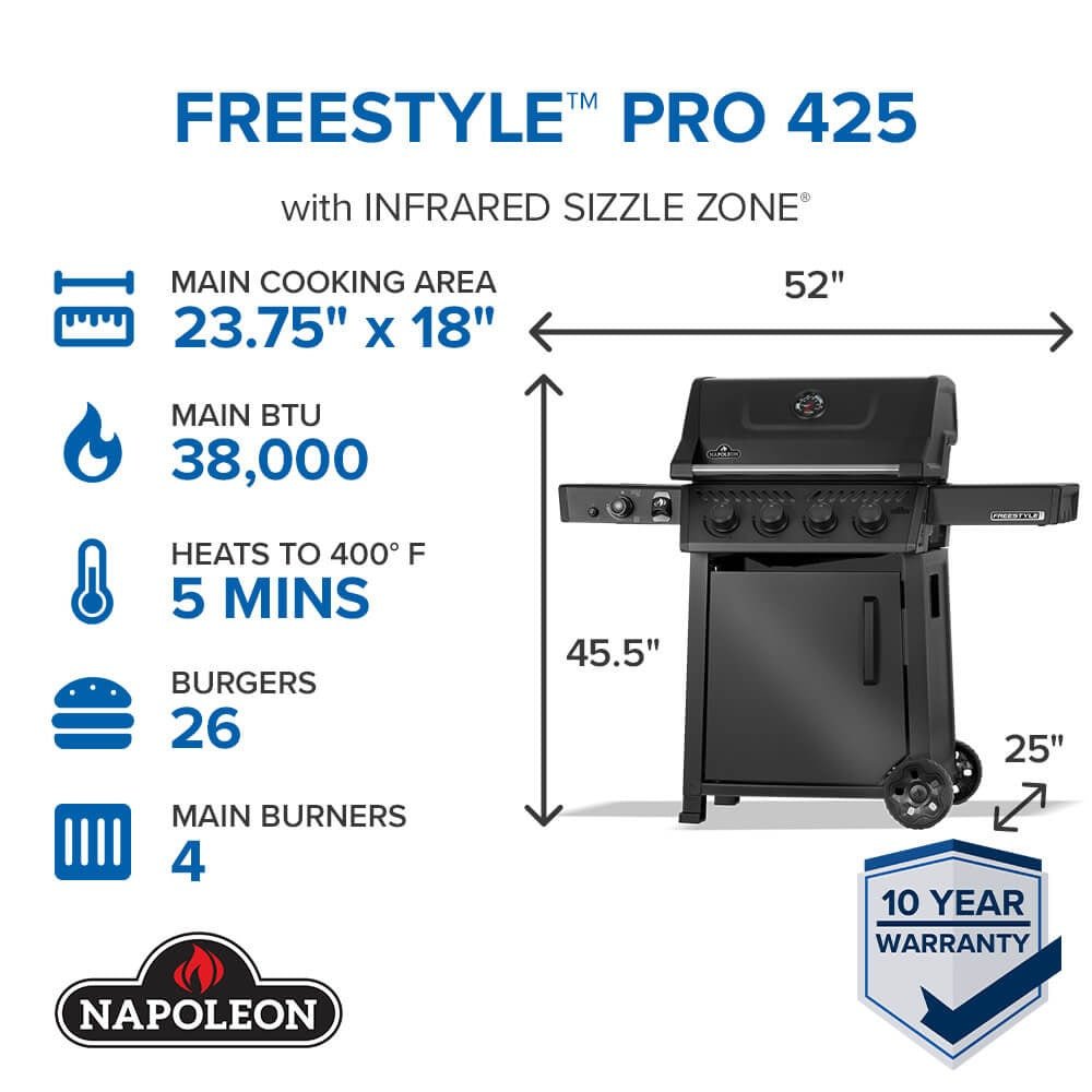 FP425DSIBNMK - 1 - Napoleon - Freestyle PRO 425 infrarouge latéral - GN - BBQ Québec