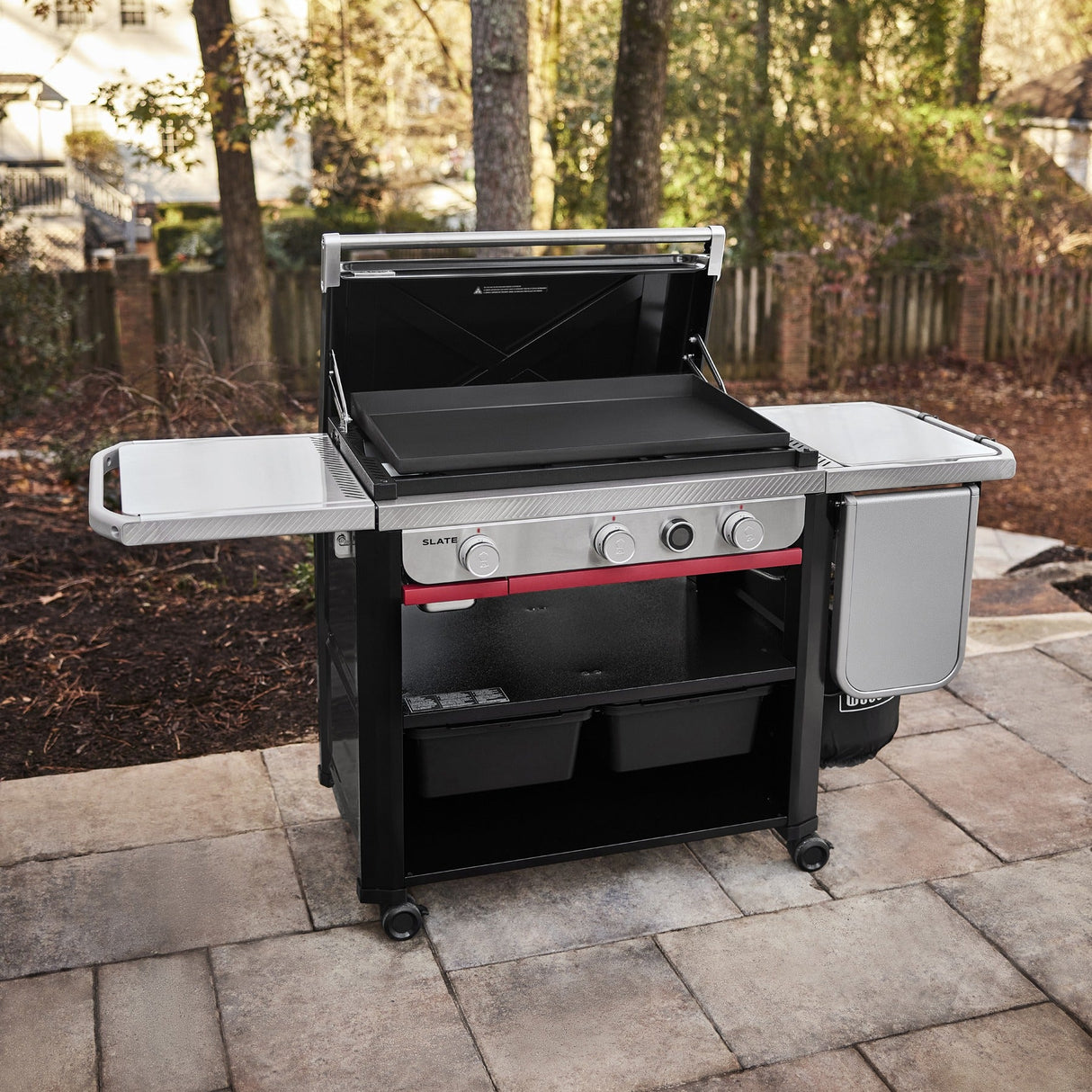 Gril plancha antirouille Slate 30 po avec tablette latérale extensible - 1500013 - BBQ Québec