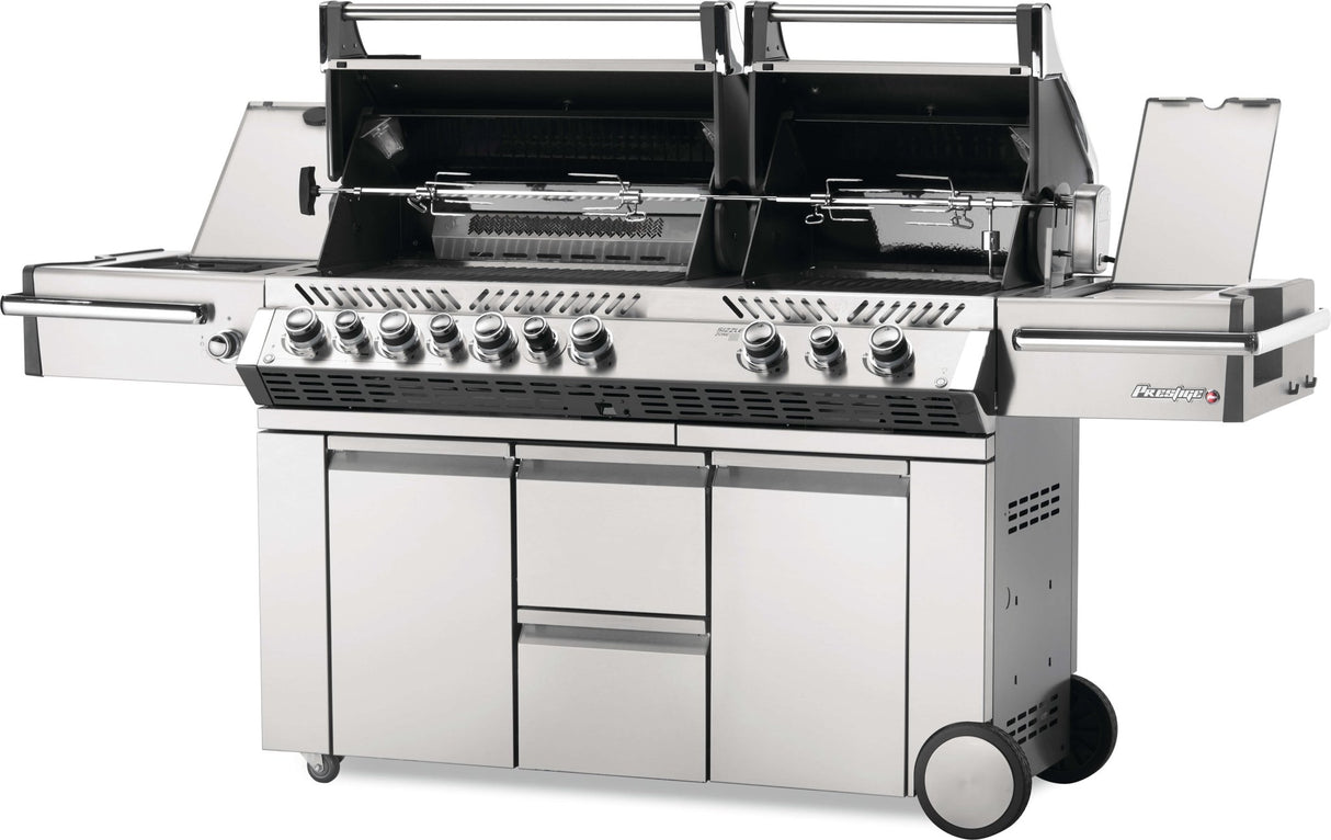 Napoleon Prestige PRO 825 Propane BBQ avec brûleur latéral double à contrôle indépendant, et brûleurs de cuve et arrière infrarouges - BBQ Québec