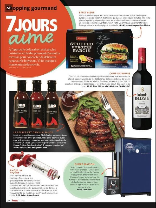 7 JOURS AIME LES SAUCES BBQ QUÉBEC - BBQ Québec