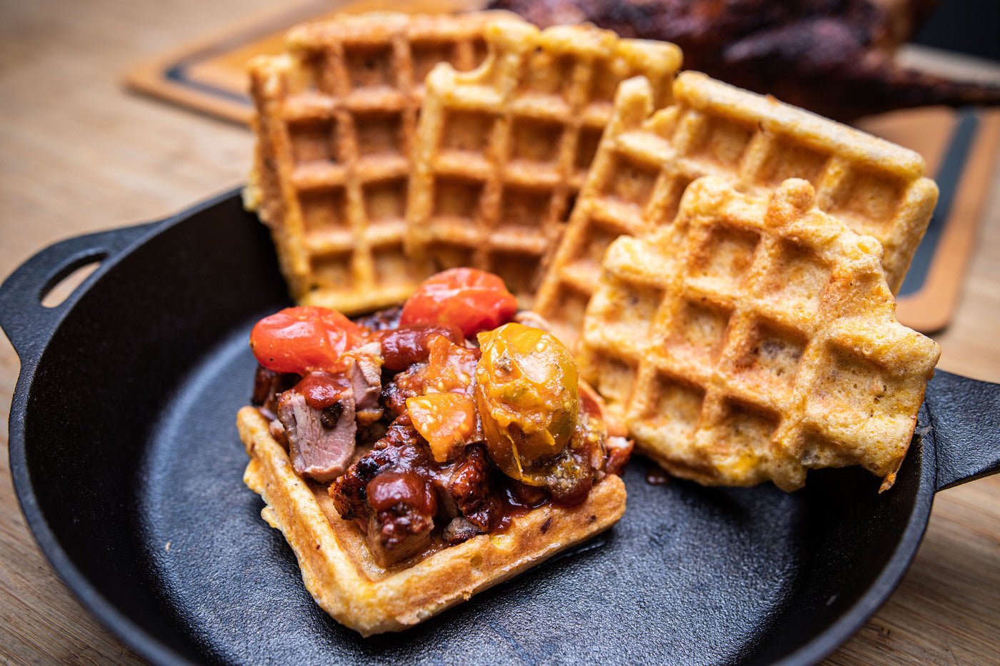 Gaufre au canard au beurre - BBQ Québec