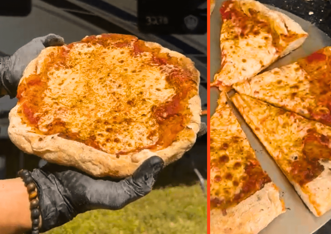 Pizza au fromage sur le Capt’n Cook - BBQ Québec