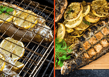 Poissons entiers grillés avec le panier à griller tout usage - BBQ Québec