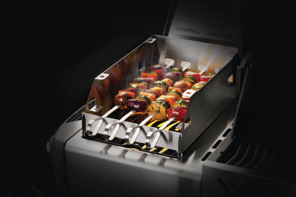 71301 - Ensemble De Déflecteur Pour Brûleur Latéral - Grand Avec Support À Brochettes - BBQ Québec
