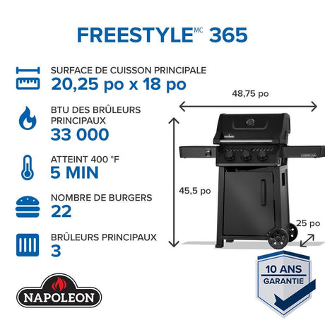 F365DPMK - 1 - Napoleon - Freestyle 365 noir mat - LP - BBQ Québec