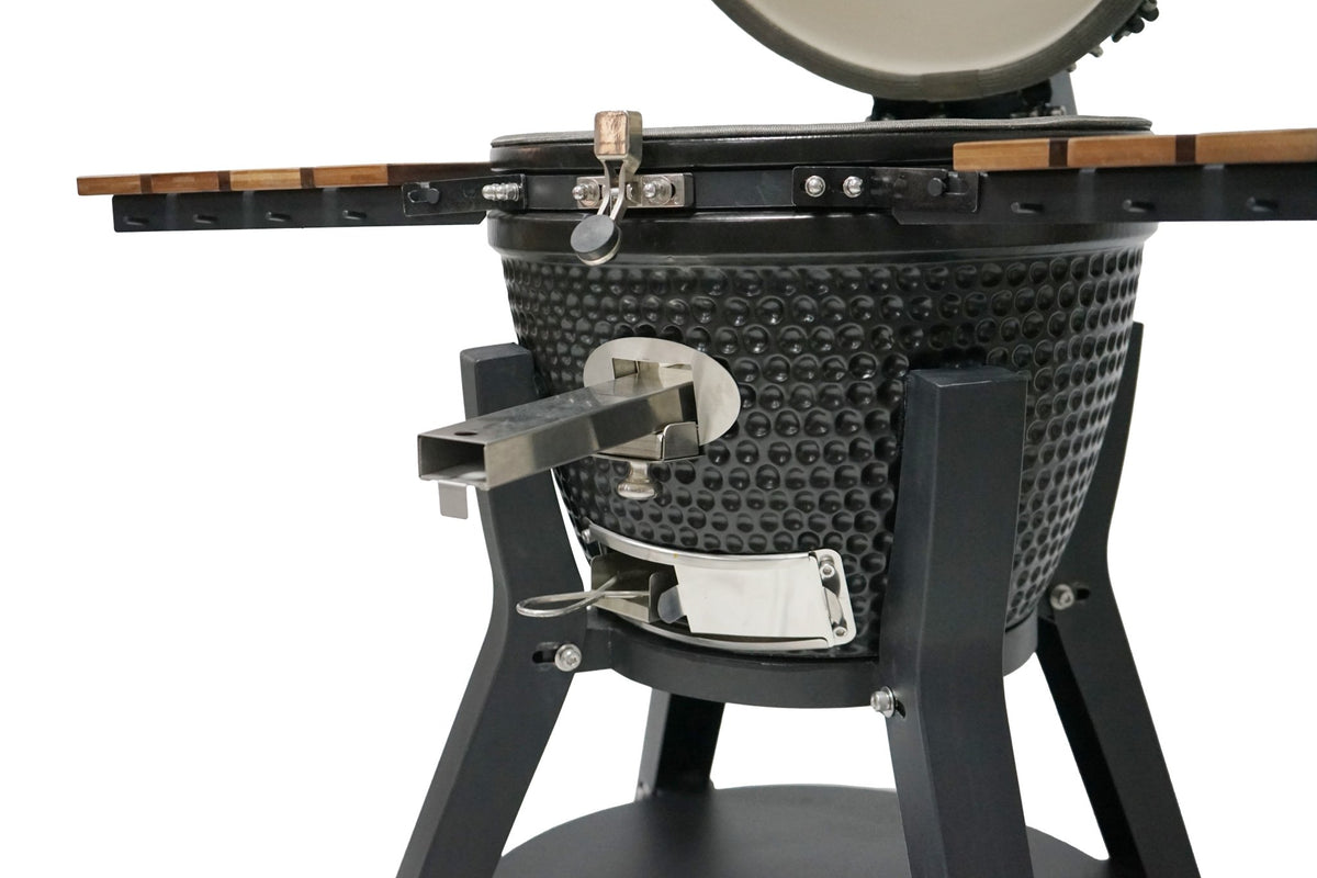 GLB1800HN - GLAMOUR KAMADO 18" AU CHARBON, CONST. EN CÉRAMIQUE NOIR - BBQ Québec