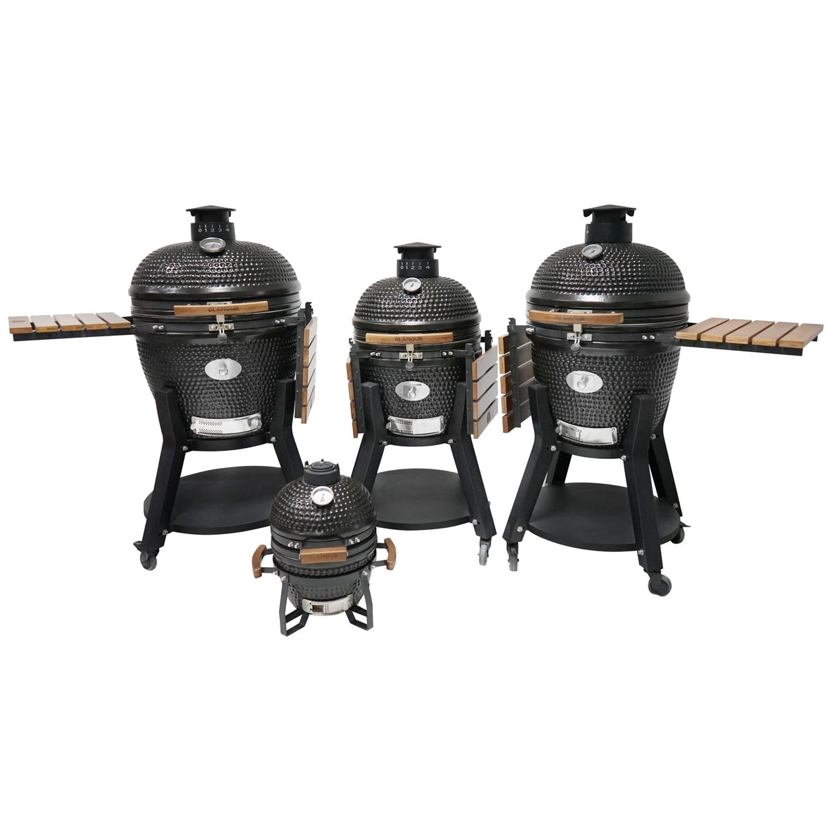 GLB2100HN - GLAMOUR KAMADO 21" AU CHARBON, CONST. EN CÉRAMIQUE NOIR - BBQ Québec
