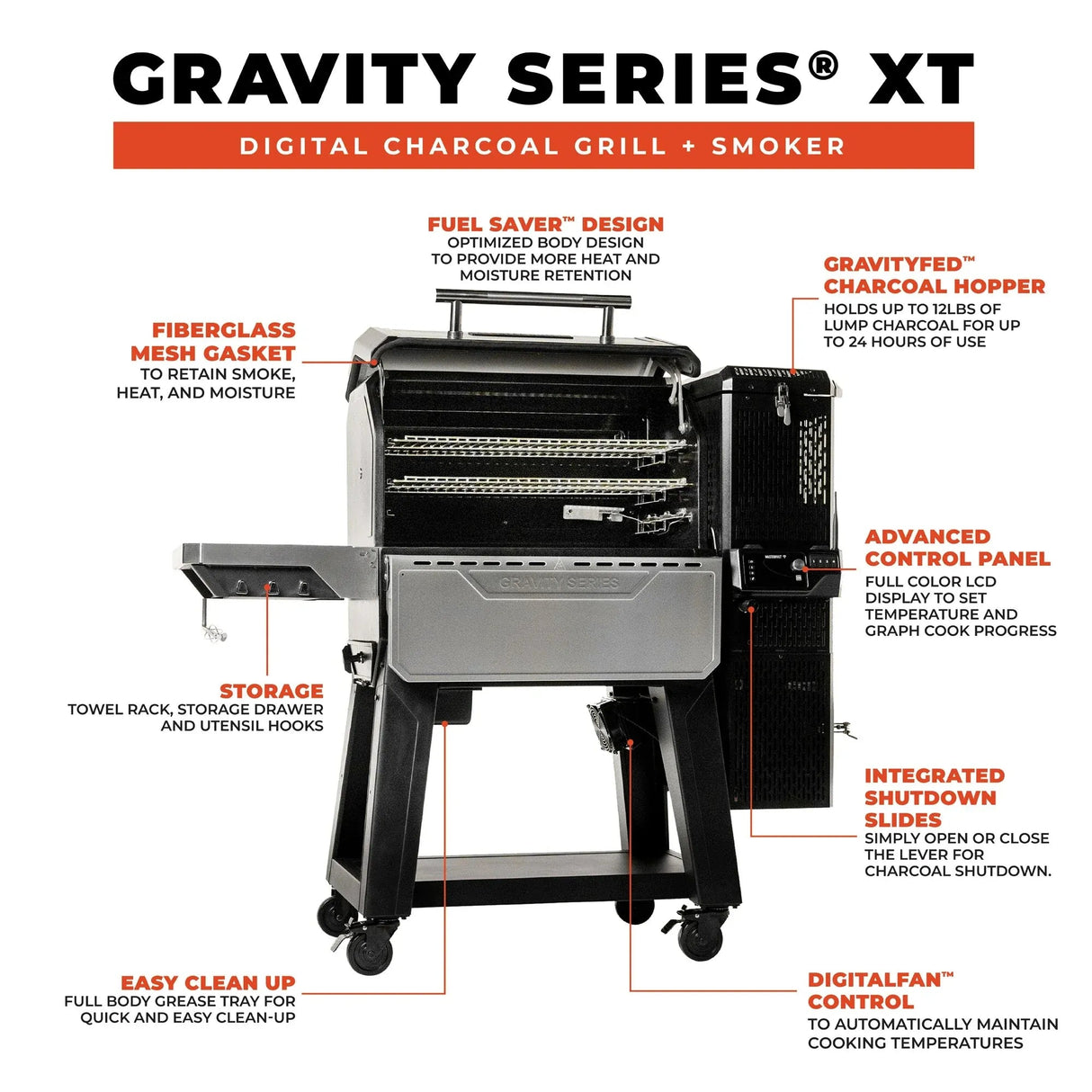 MB20041223 - Gravity Series XT Digital Charcoal Grill + Smoker - BBQ Québec