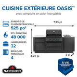 OOK-002 - Napoleon Cuisine OASIS Built-In 32" Comptoir Stainless Phantom LP - BBQ Québec