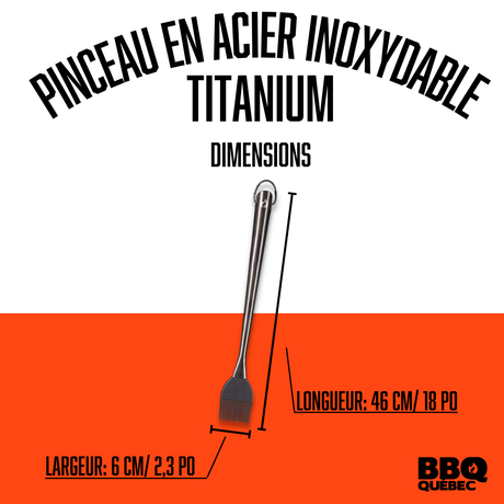 Pinceau à badigeonner en acier inoxydable de couleur titanium BBQ Québec - BBQ Québec