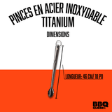 Pinces en acier inoxydable de couleur titanium BBQ Québec - BBQ Québec