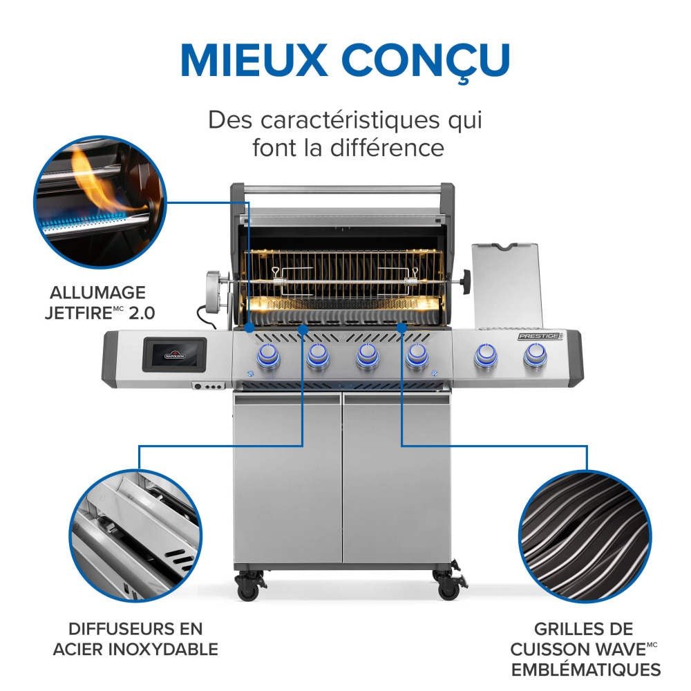 PRO500VXRSIBPSS - Gril Prestige PRO 500 au propane avec technologie intelligente - BBQ Québec