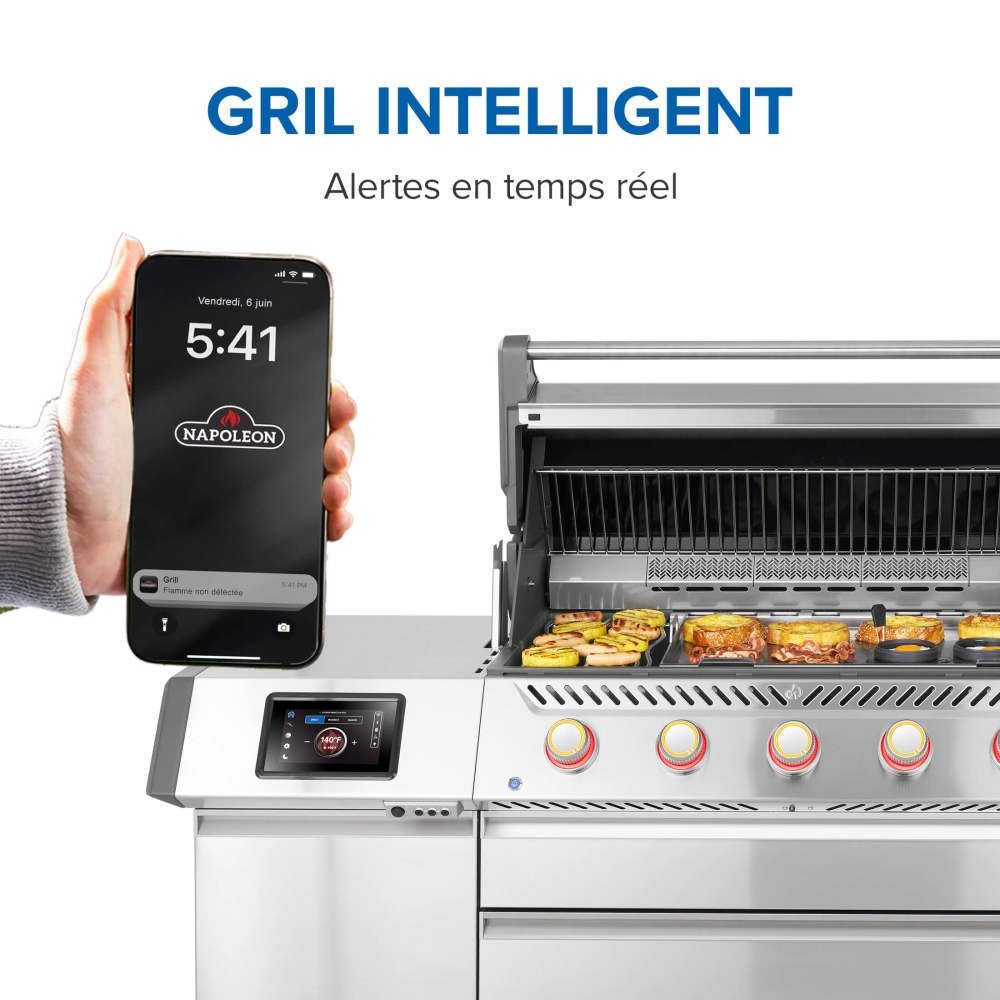 PRO665VXRSIBPSS - Gril Prestige PRO 665 Élite au propane avec technologie intelligente et boîte à fumage électrique - BBQ Québec