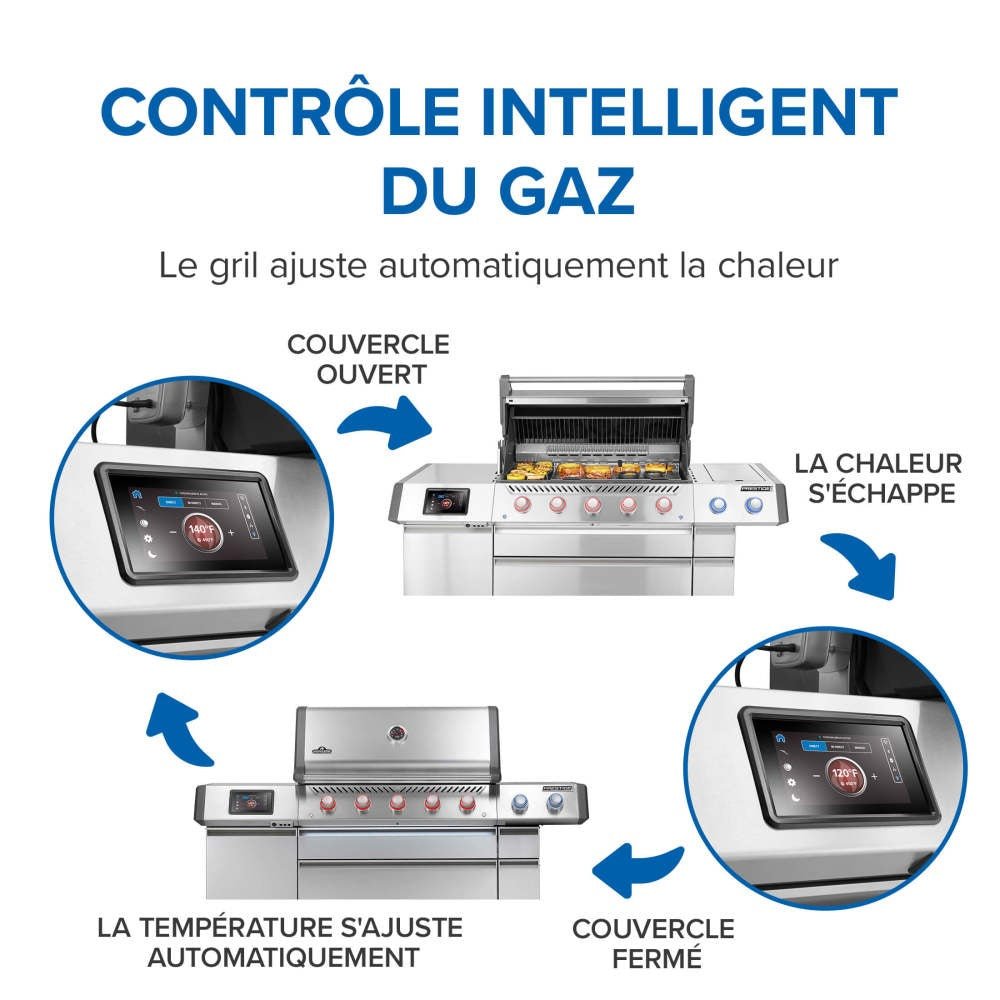 PRO665VXRSIBPSS - Gril Prestige PRO 665 Élite au propane avec technologie intelligente et boîte à fumage électrique - BBQ Québec