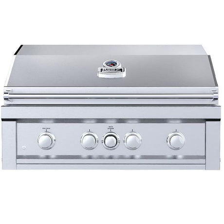 Ruby4BIR - LP – Ruby 36" à 4 brûleurs Pro - Sear avec brûleur infrarouge, moteur de rôtisserie, tige avec lumières DEL, grille de saisie haute température – propane - BBQ Québec