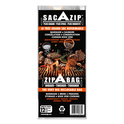 Sac AZip Paquet de 12 sacs - BBQ Québec