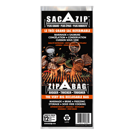 Sac AZip Paquet de 12 sacs - BBQ Québec