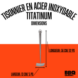 Tisonnier en acier inoxydable de couleur titanium BBQ Québec - BBQ Québec